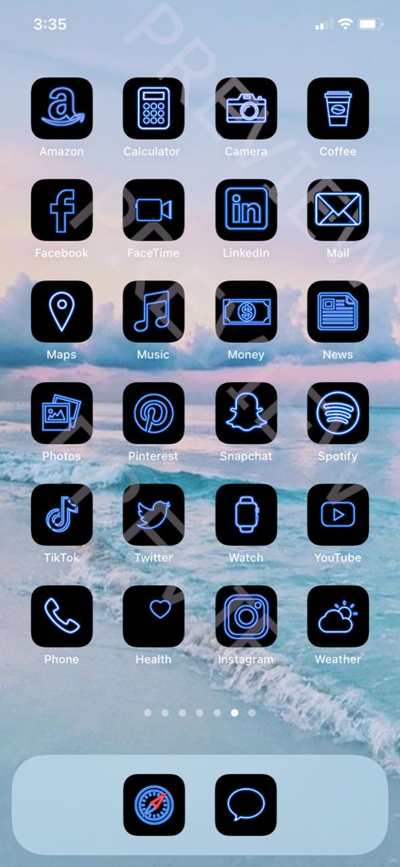 aesthetic icon neon ios icons iphone