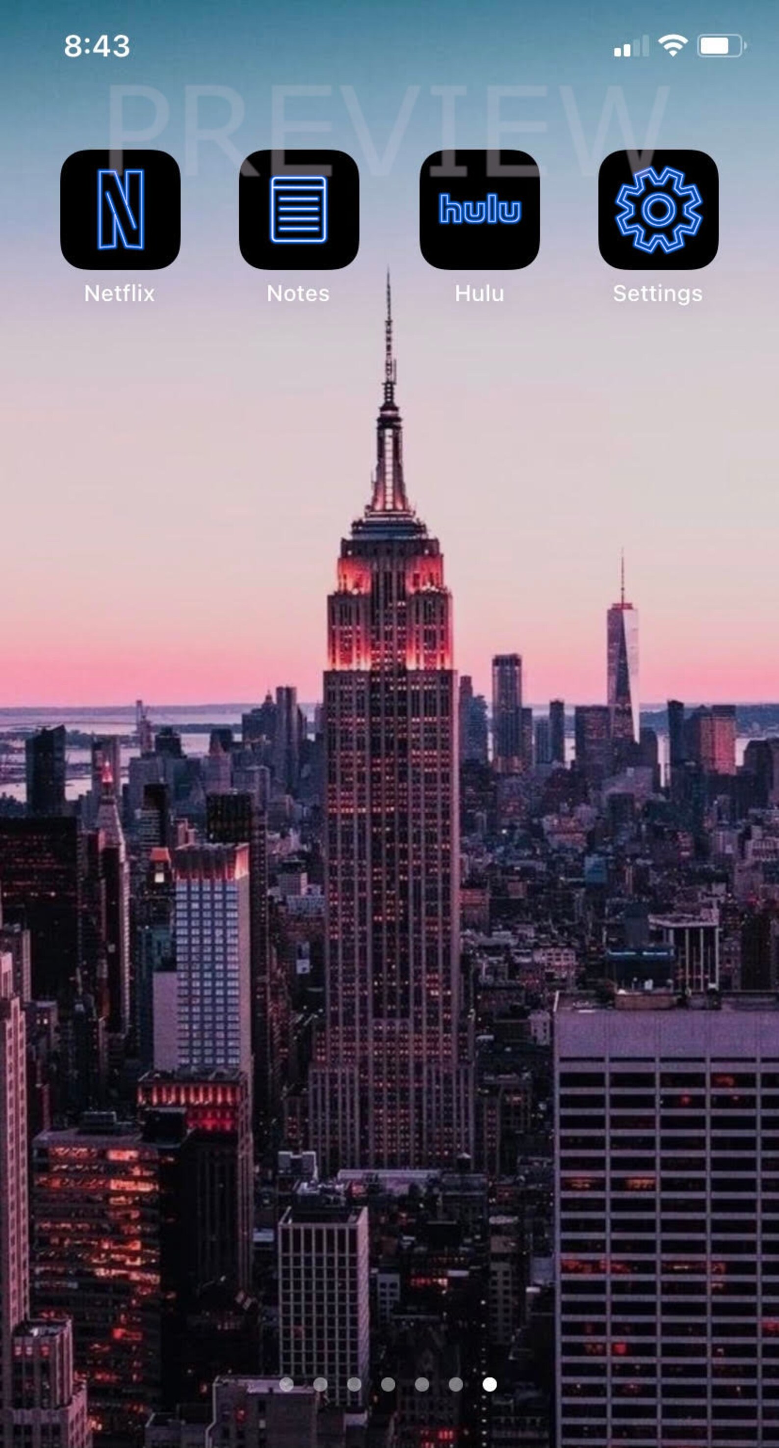 Blue iOS 14 App Icon Pack Neon Esthetische iOS 14 Iconen iPhone Icon Pack Neon 71 App