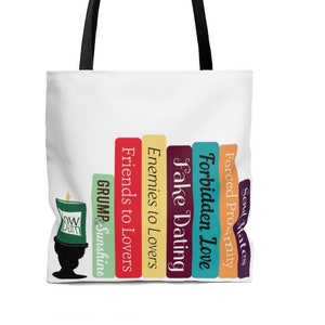 Romance Tropes Classics Colorway Tote Bag - literary gift for readers book lovers cute romancelandia