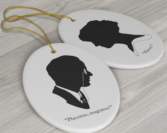 Lord Peter Wimsey & Harriet Vane "Placetne, magistra?" "Placet." Silhouette Ornament from Dorothy L Sayers' mystery 'Gaudy Night'