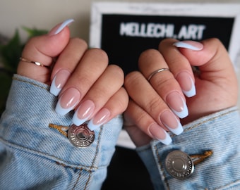 Baby Blue Nails Etsy Baby Blue Nails Etsy