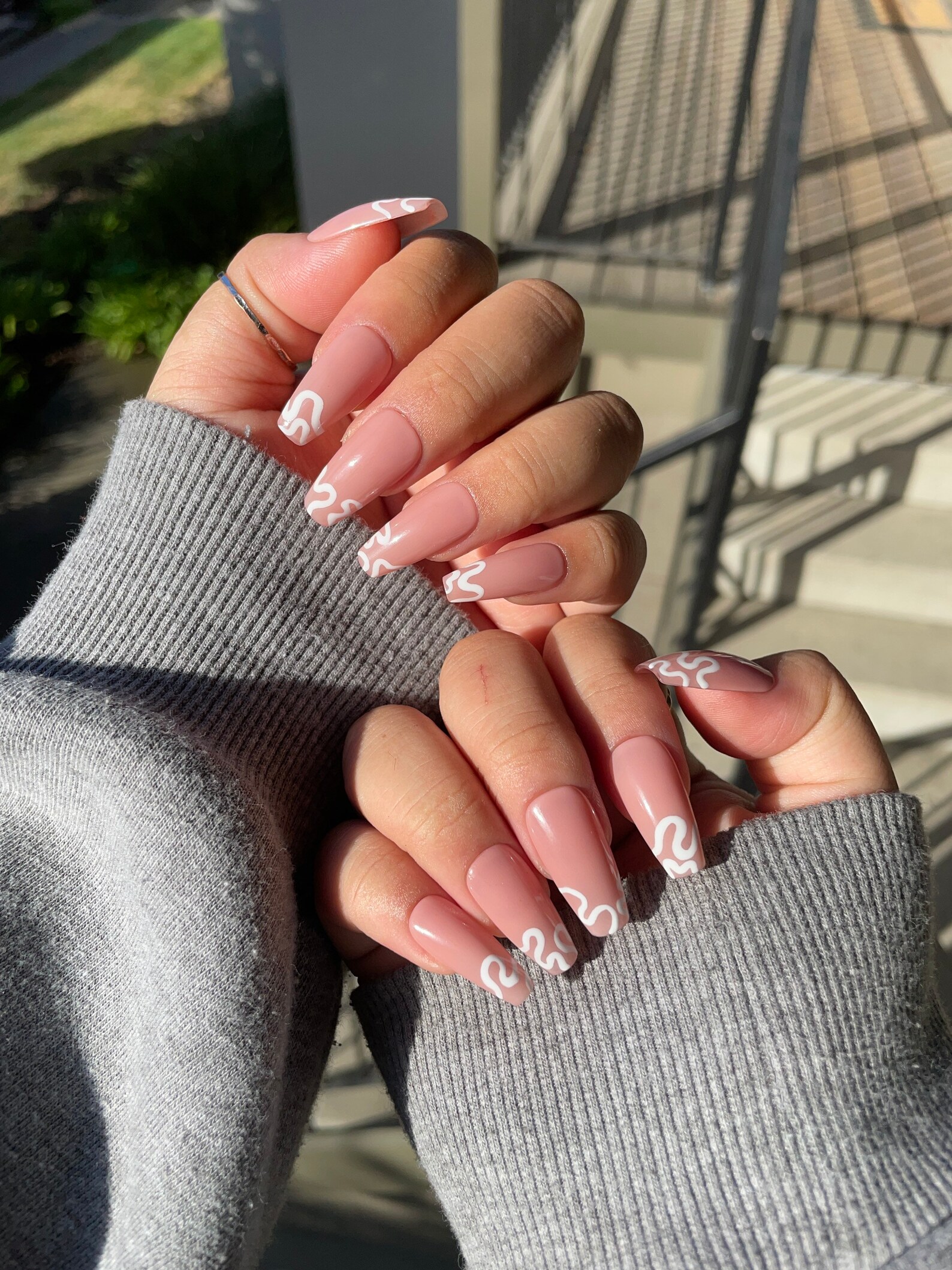 French Swirls Luxurious Press on Nails Length & Shape : | Etsy