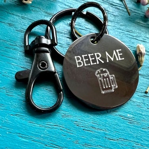 BEER ME • The Office keychain, funny keychain, Custom engraved keychain, Andy Bernard