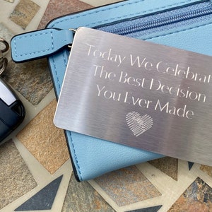 Engraved Stainless Steel Wallet Card - Gift Fiance - Gift for Father - 11 Year Anniversary