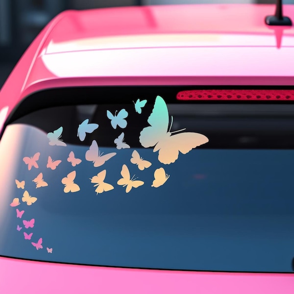 Butterfly swarm holographic car decals, Butterfly car decal, Butterfly car sticker, Butterfly swarm sticker, Butterfly sticker for cup