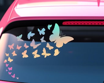 Butterfly swarm holographic car decals, Butterfly car decal, Butterfly car sticker, Butterfly swarm sticker, Butterfly sticker for cup