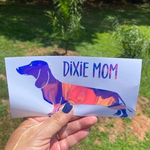 Dachshund holographic vinyl decal sticker, Dachshund pattern decal, Dachshund decal for car, Dachshund sticker for laptop