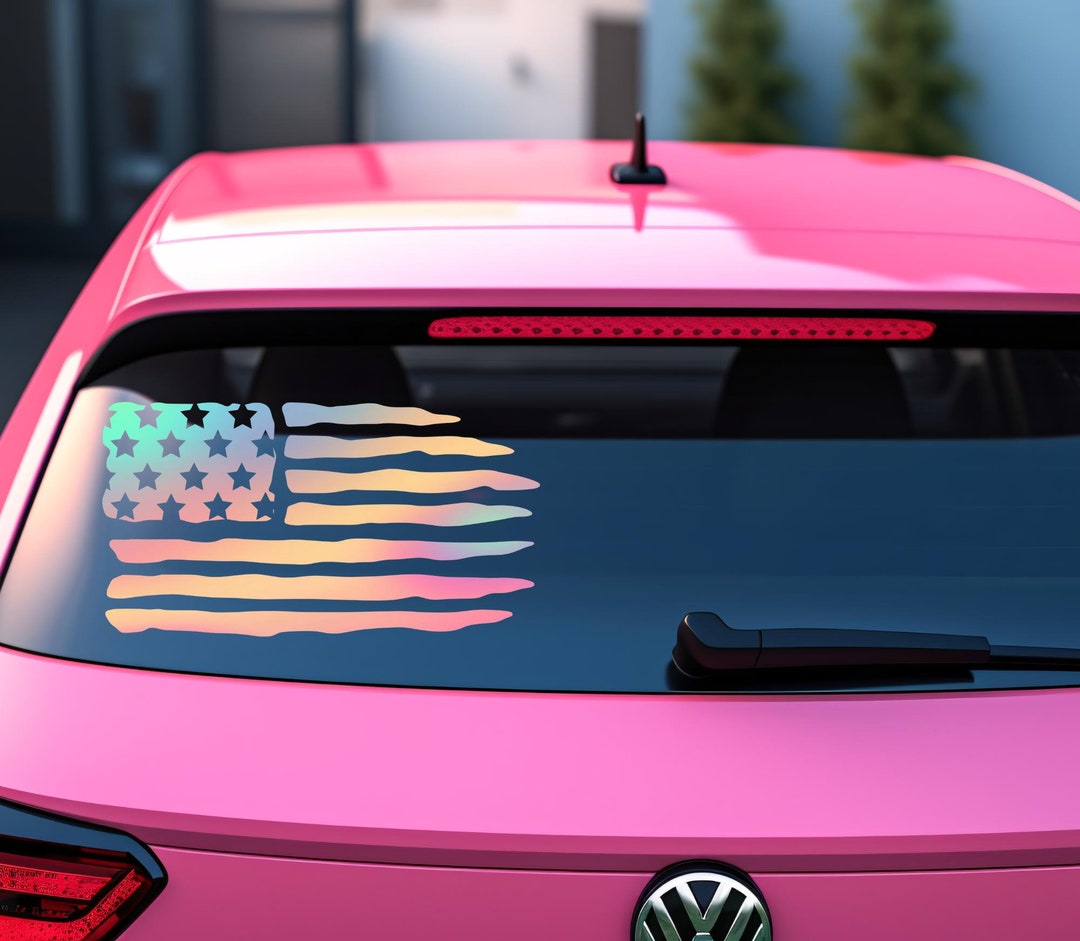 Amercian Flag Vinyl Decal, American Flag Car Decal, American Flag