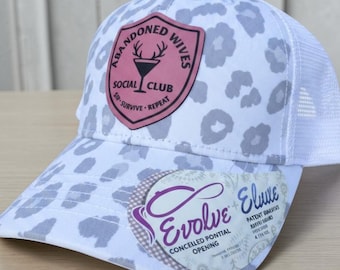 Hunting Widows Hat – Abandoned Wives Social Club hat , Leopard Ponytail Hat for Women , Girls Trip hat