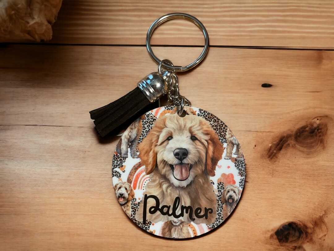 Goldendoodle Keychain, Goldendoodle, Goldendoodle Personalized Keychain