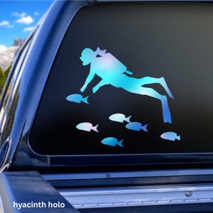 scuba diving vinyl decal sticker for car scuba and fish sticker gift for friend ocean sticker for car scuba diver decal sticker for Dad gift