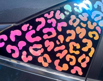 Sticker léopard voiture, sticker guépard, sticker léopard holographique, léopard holographique, sticker pour ordinateur portable, sticker voiture, sticker tasse
