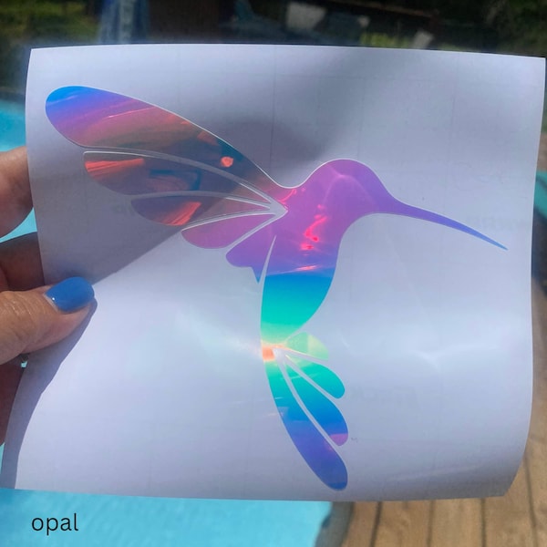 hummingbird vinyl decal sticker for car humming bird gift for Mom flying hummingbird sticker gift for friend holographic humming bird