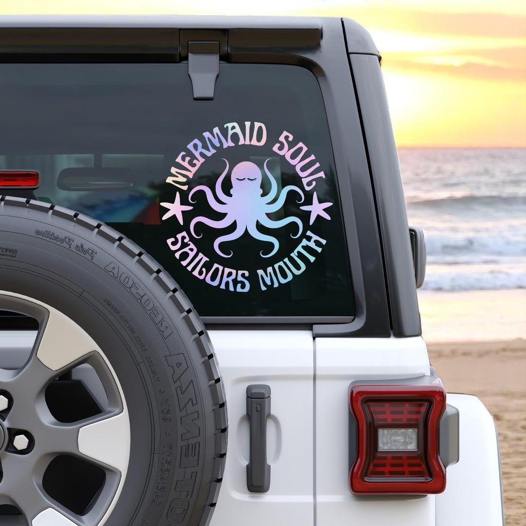 Mermaid Vinyl Decal Sticker for Car Holographic Ocean Sticker for ...