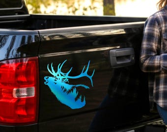Bugling Elk Decal • Elk Hunter Sticker • Rut Season Bull • Antler Hunting Vinyl • Western Wildlife Truck Decal
