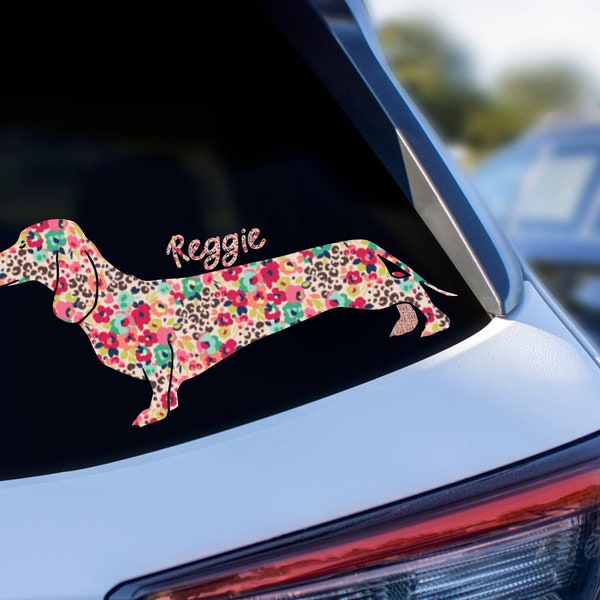 Dachshund holographic vinyl decal sticker, Dachshund pattern decal, Dachshund decal for car, Dachshund sticker for laptop