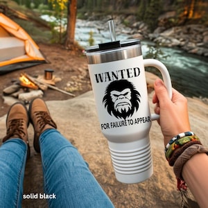 bigfoot wanted for failure to appear vinyl decal sticker for car truck sticker sasquatch gift holographic sarcastic bigfoot sticker decal
