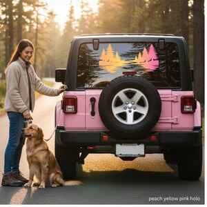 Forest Lake River Creek Decal • Holographic Nature Vinyl Sticker • Pine Tree Silhouette for Trucks, Campers & Coolers • Adventure Car Decal