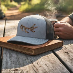Hunter Gift – Elk Antler Richardson 112 Hat, Shed Hunting Trucker Cap, Outdoor Camo Snapback