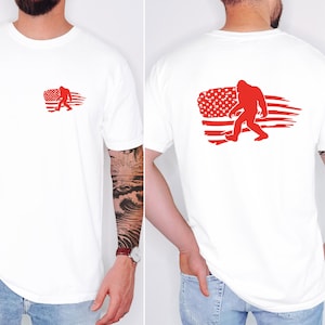 Bigfoot flag shirt, Bigfoot American flag, Bigfoot shirt, Comfort Colors t-shirt, funny Bigfoot shirt, Bigfoot gift,  Bigfoot t-shirt