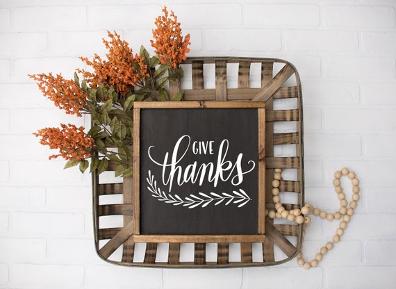Give Thanks Vinyl Decal Sticker Decal for Wood Signs Sticker 