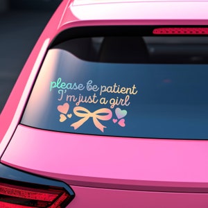 I&#39;m just a girl car vinyl decal sticker, I&#39;m just a girl decal, I&#39;m just a girl sticker, I&#39;m just a girl holographic decal, coquette sticker