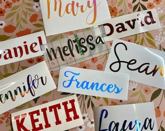 Custom name decal sticker, name sticker, name sticker for cup, personalized sticker, cup sticker, holographic cup sticker, tumbler sticker