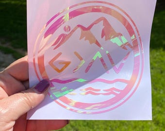 Sticker Dieu est plus grand que des hauts et des bas, autocollant holographique en vinyle pour voiture, tasse, ordinateur portable, cadeau chrétien basé sur la foi