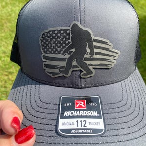 bigfoot American flag hat sasquatch patch hat for bigfoot believer patriotic bigfoot gift fun sasquatch hat bigfoot gift