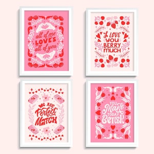 Amor y La Amistad Tarjetas Imprimibles, San Valetine Cartel, Tarjetas de San Valentine, Arte Imprimible para la pared, Cartel Para Clase,