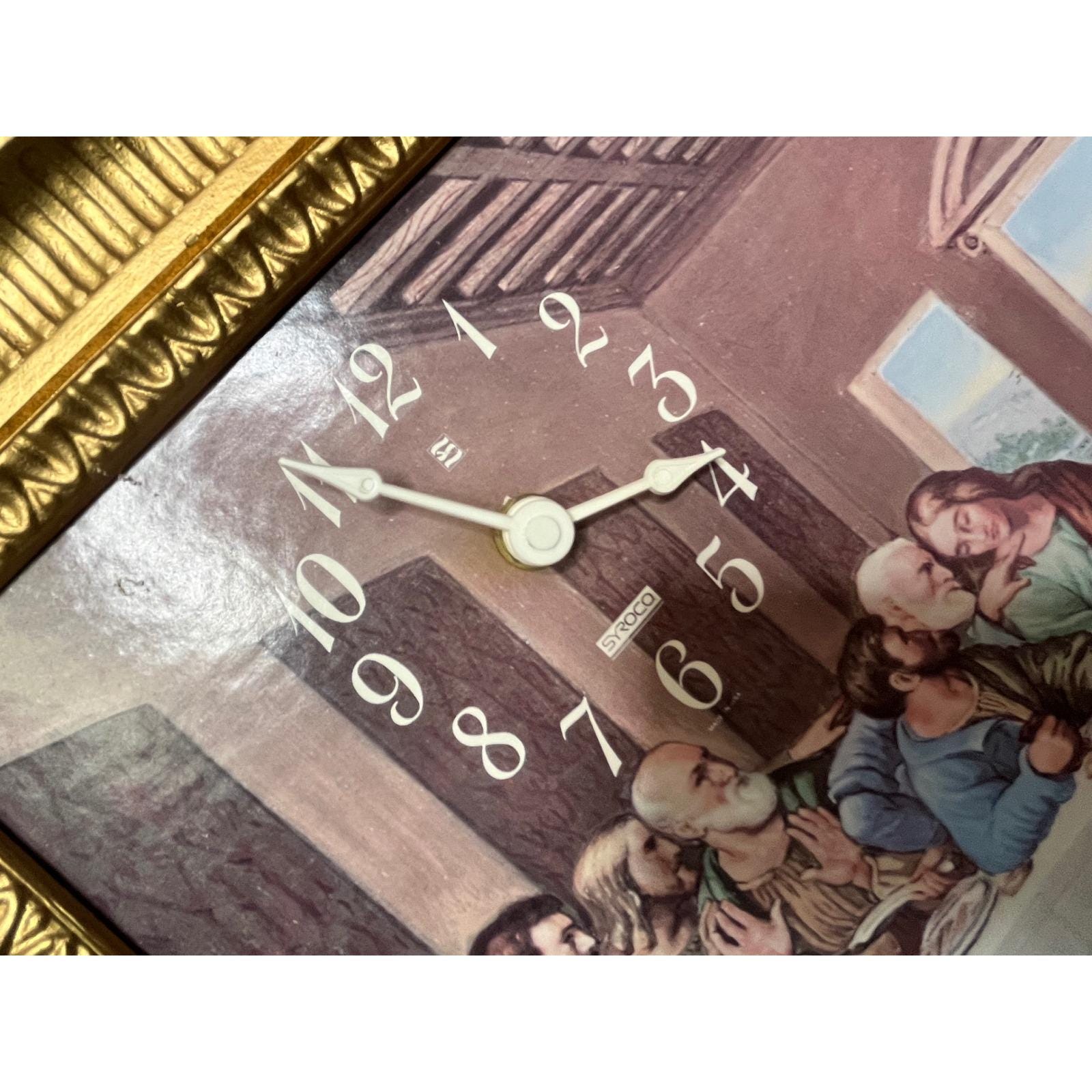 Vintage Syroco the Last Supper Wall Clock Ornate Gold Frame Religious ...