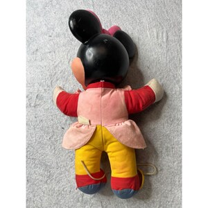 Vintage Mattel Disney Minnie Mouse Plush Doll learn to dress 80s rare image 3