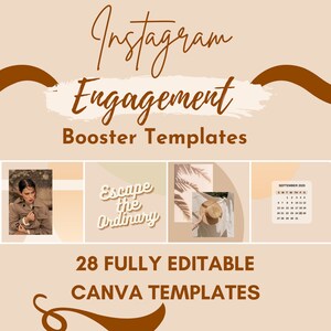 HELSINKI - Beige Instagram Engagement Booster Templates | 28 Fully Editable Templates with Canva | Canva Template | Instagram Story