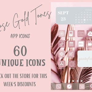 Blush Pink 60 iPhone iOS 16 App Icons | iOS16 iphone icon | iOS 16 Icon Pack | iphone App | Aesthetic iphone | Custom App Icons | App Covers