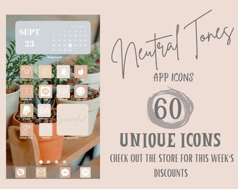 MOSCOW - Beige iOS 16 App Icons | iphone app icons | iphone aesthetics Icons | 60 unique icons | Neutral Aesthetic | Beige Aesthetic