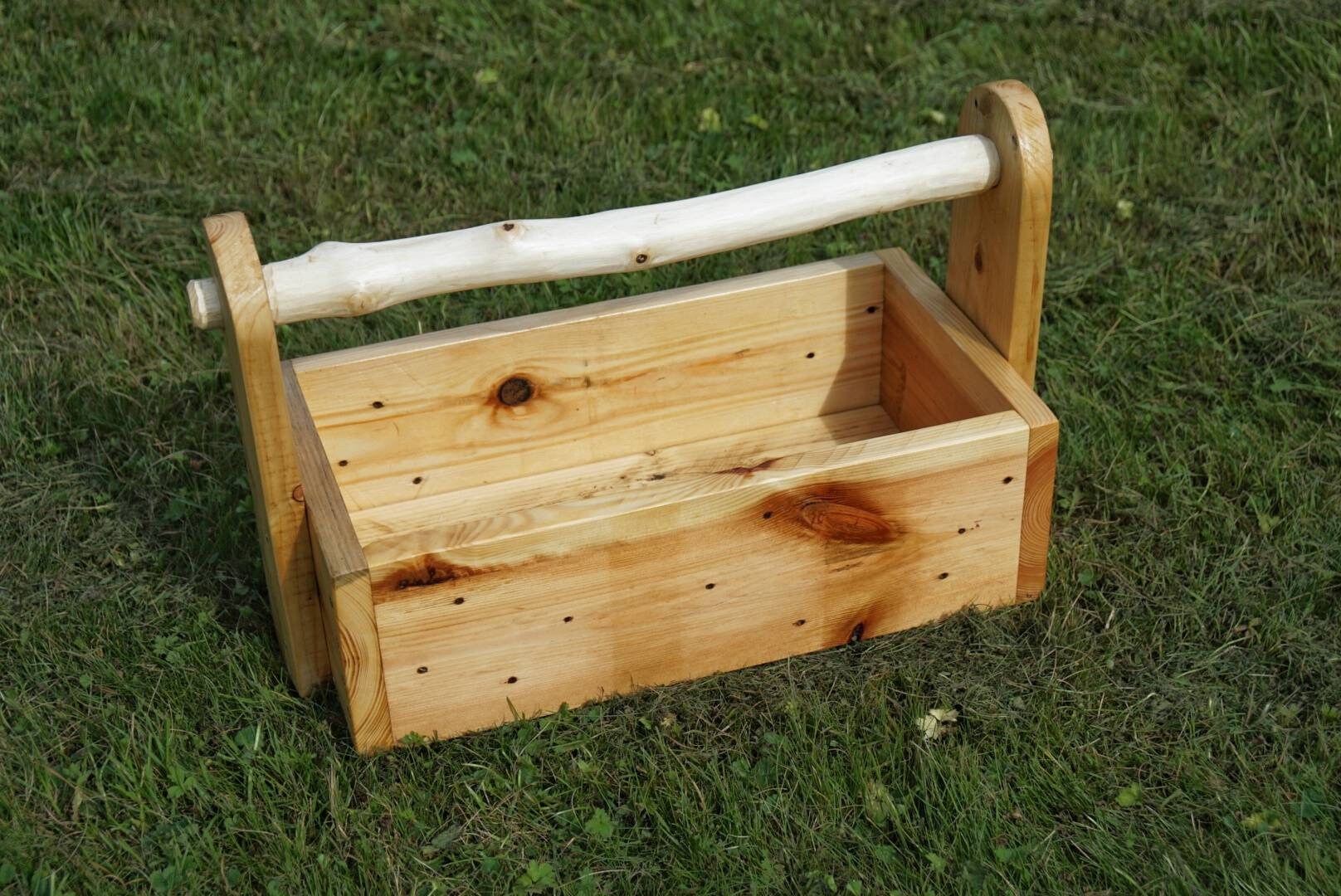 Handmade Pallet Wood Trug with Whittled Carry Handle For Etsy