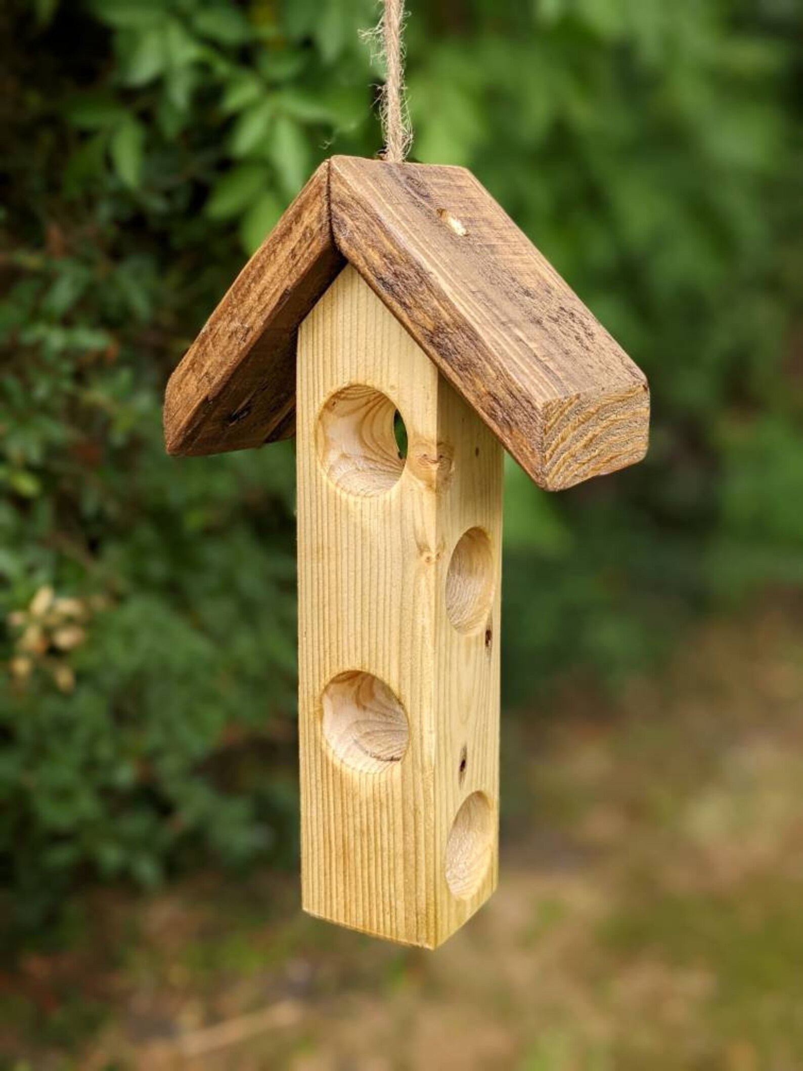 Handmade Reclaimed Wood Suet Log Bird Feeder / 4 Sizes / Etsy