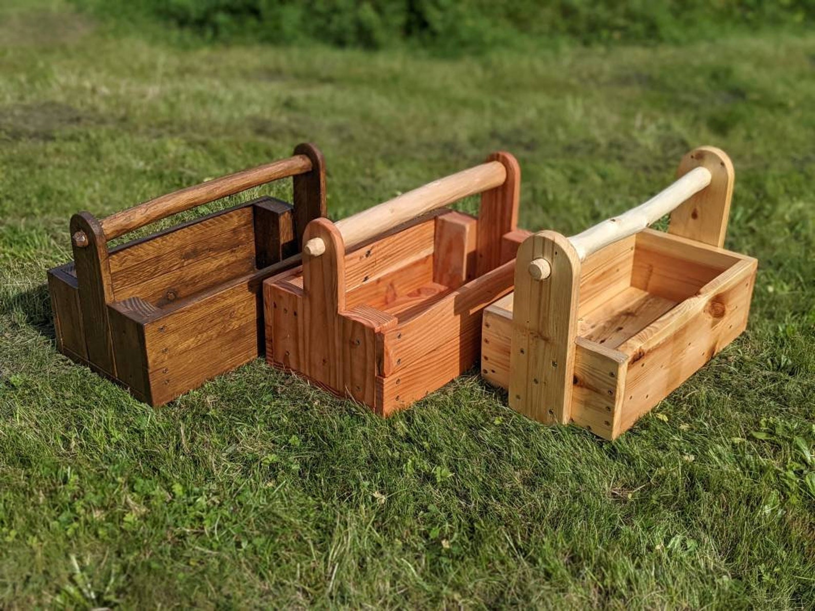 Handmade Pallet Wood Trug with Whittled Carry Handle For Etsy