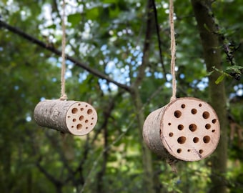 Handmade Wooden Bee Log / Bug Log / Bee Hive / Reclaimed Wood / Eco-Friendly
