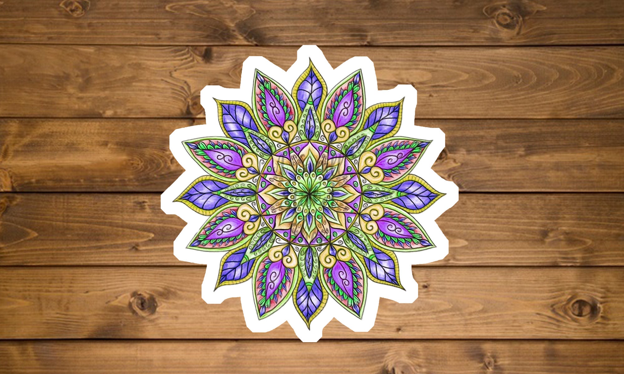 Purple Mandala Sticker small mandala stickers mandala laptop Etsy