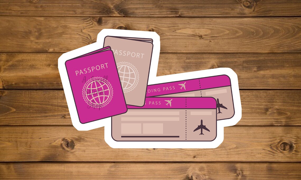 Pink Passport Sticker cute passport stickers vinyl sticker Etsy