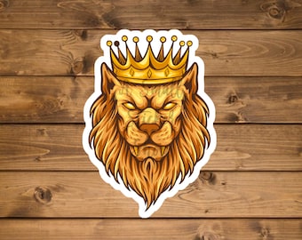 Lion sticker, king of the jungle Sticker, Jungle king sticker, Laptop sticker, mirror sticker, Waterproof vinyl sticker