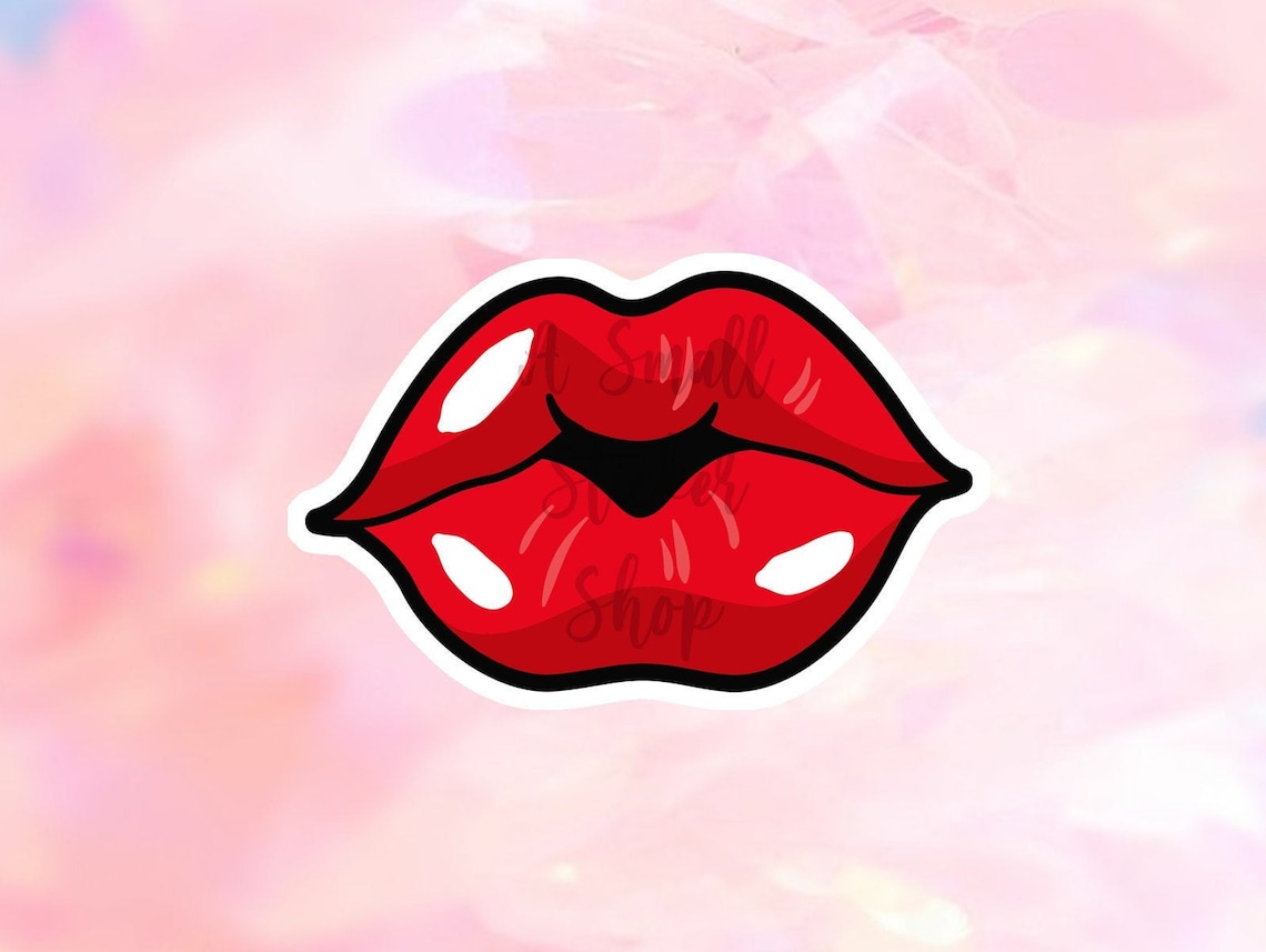 Kiss sticker Lips sticker vinyl stickers small cute Etsy