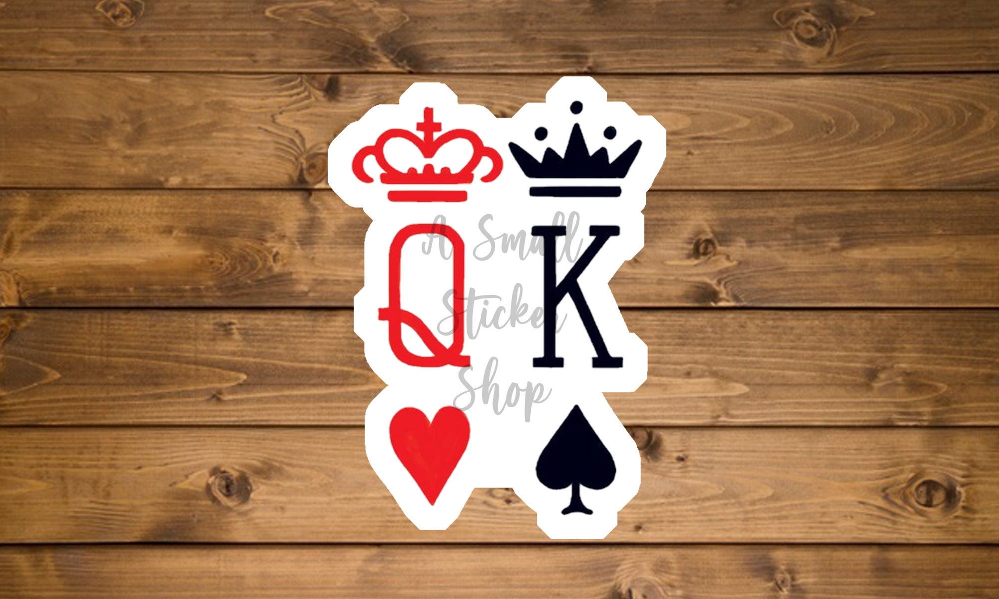 King and Queen Sticker Playing Cards Sticker aesthetic Etsy