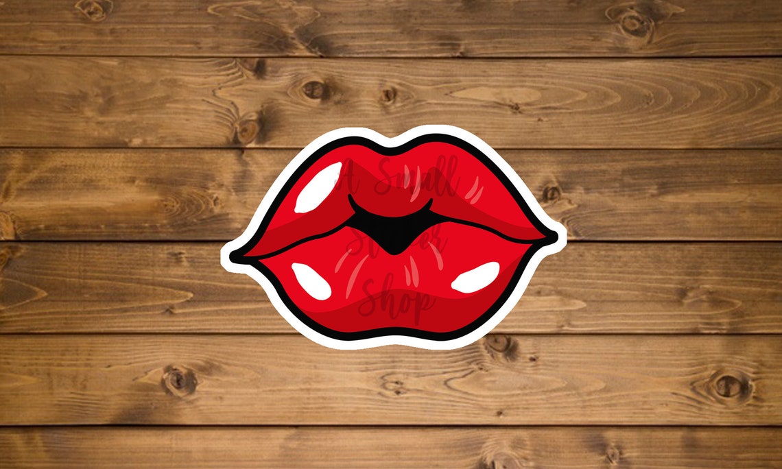 Kiss sticker Lips sticker vinyl stickers small cute Etsy
