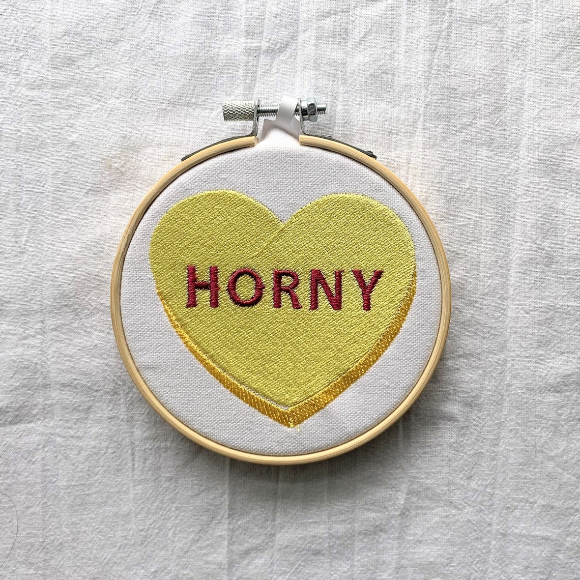 Dirty Conversation Heart 4 Embroidered D cor Etsy