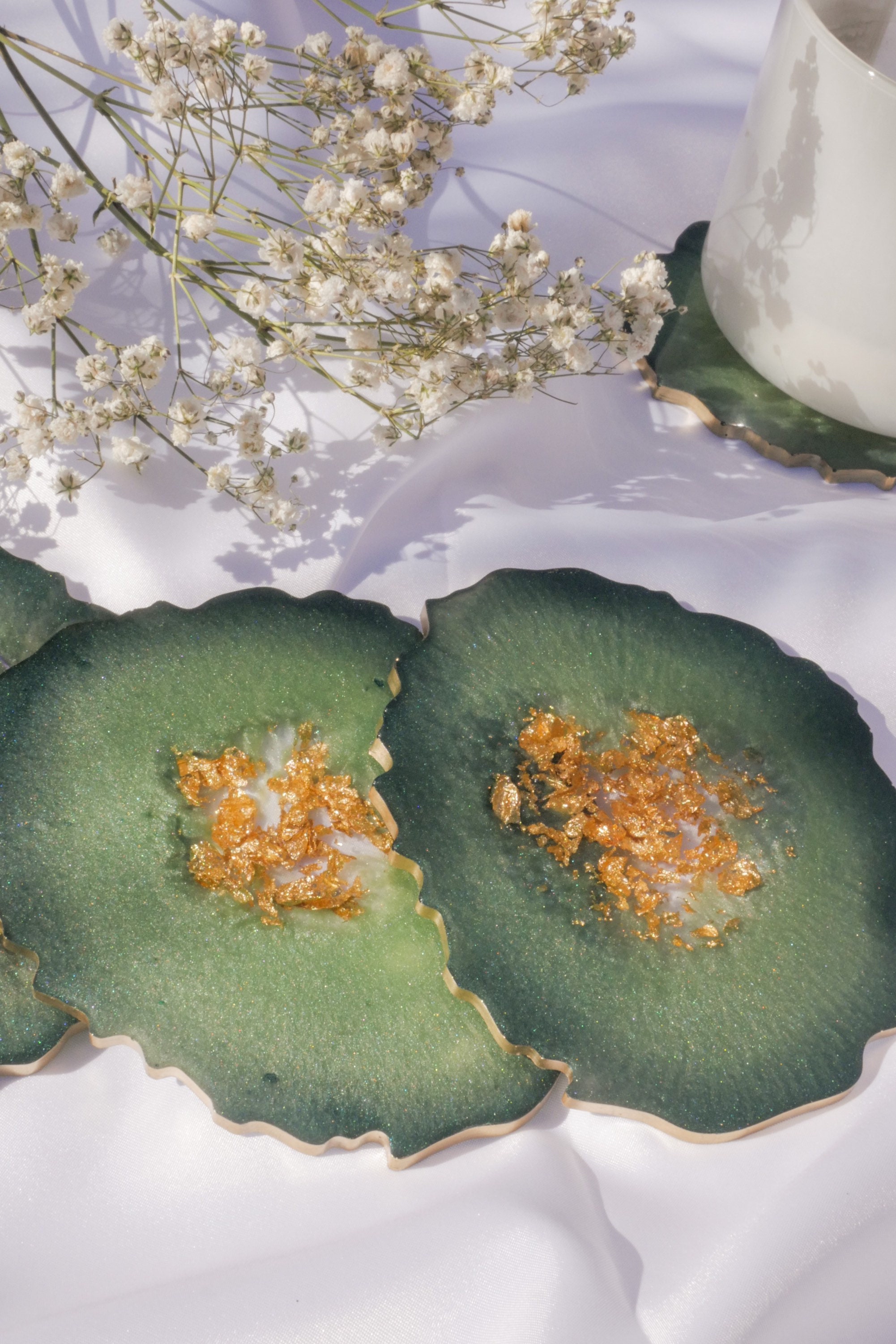 Jade Resin Coasters Geode Coaster Agate Coaster Resin Agate Etsy