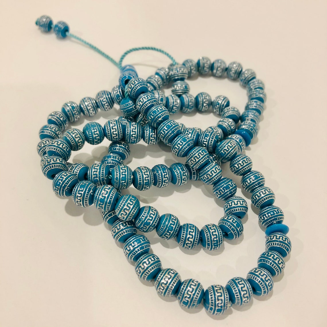 Islamic 99 Blue Bead Tasbih Tasbeeh Arabian prayer Worry beads Etsy
