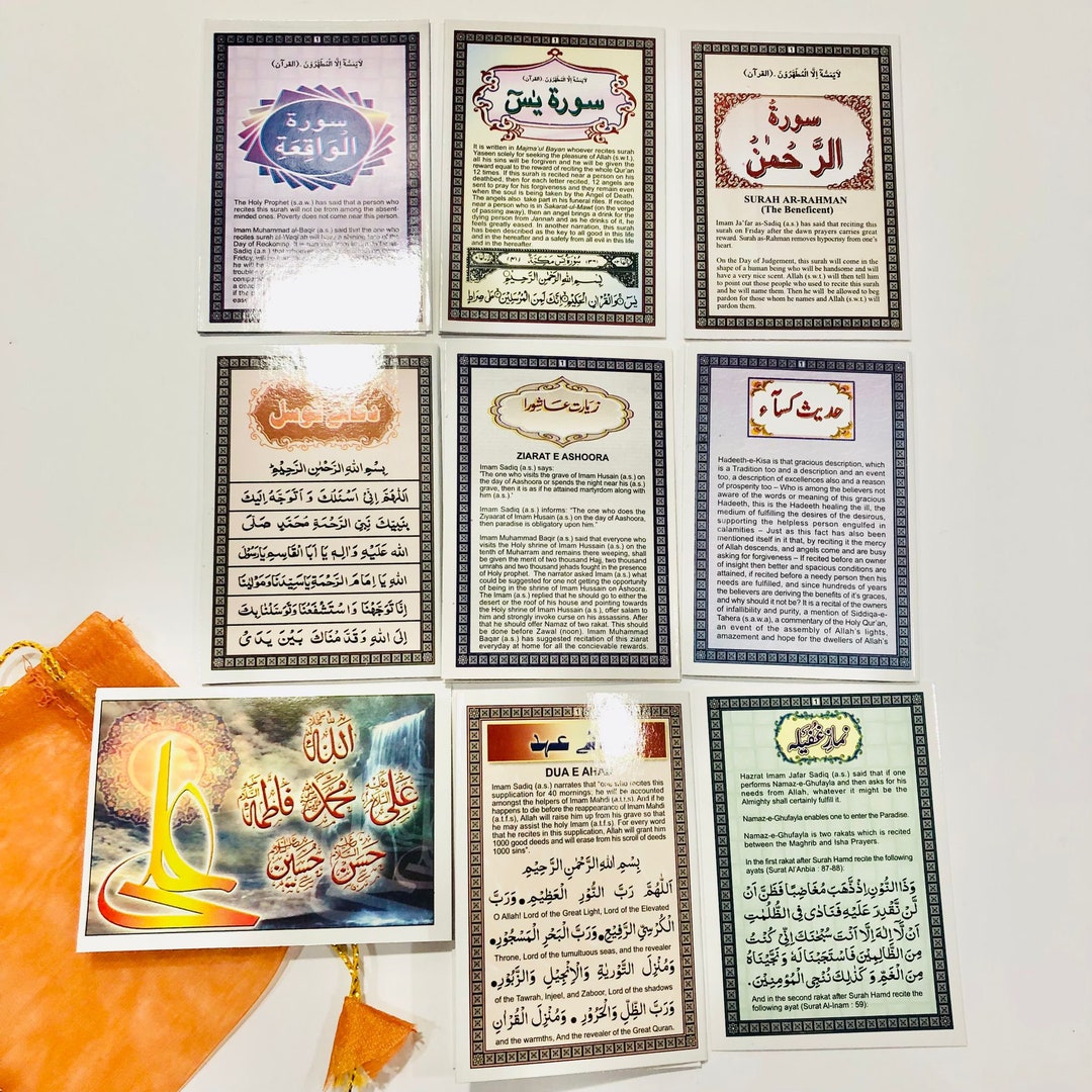 Shia Dua Books Quran Pocket Duas Cards Islamic Arabic Prayer Etsy