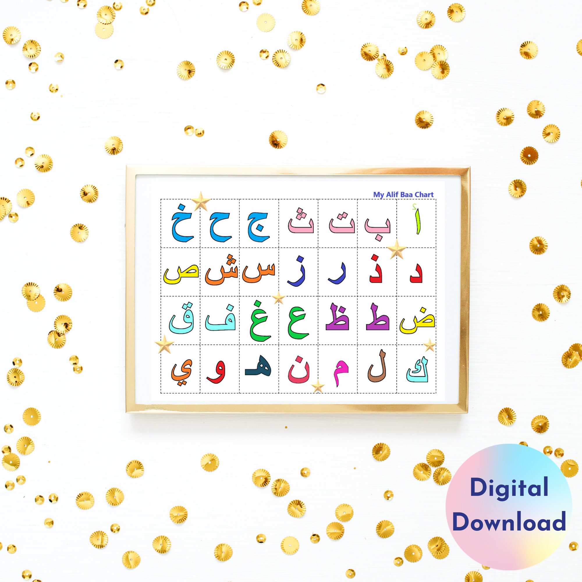 Arabic Alphabet Mat Alif Baa Taa Table Mat Arabic Numerals Etsy